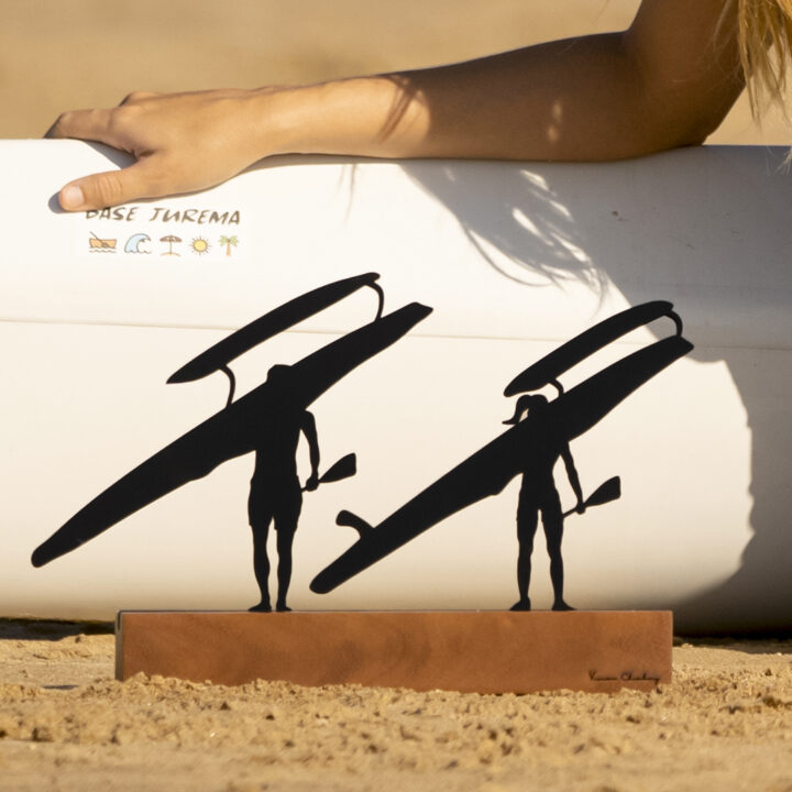 Troféu Silhueta Casal Canoa Havaiana