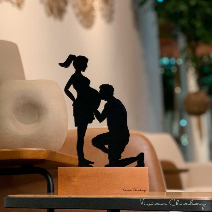 Troféu Silhueta Família Pais Grávidos