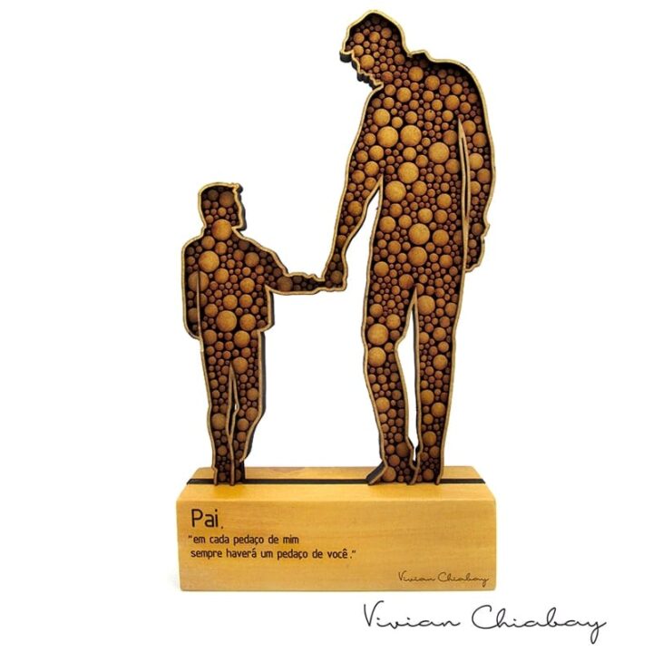 Troféu Silhueta Poá Família Pai e Filho