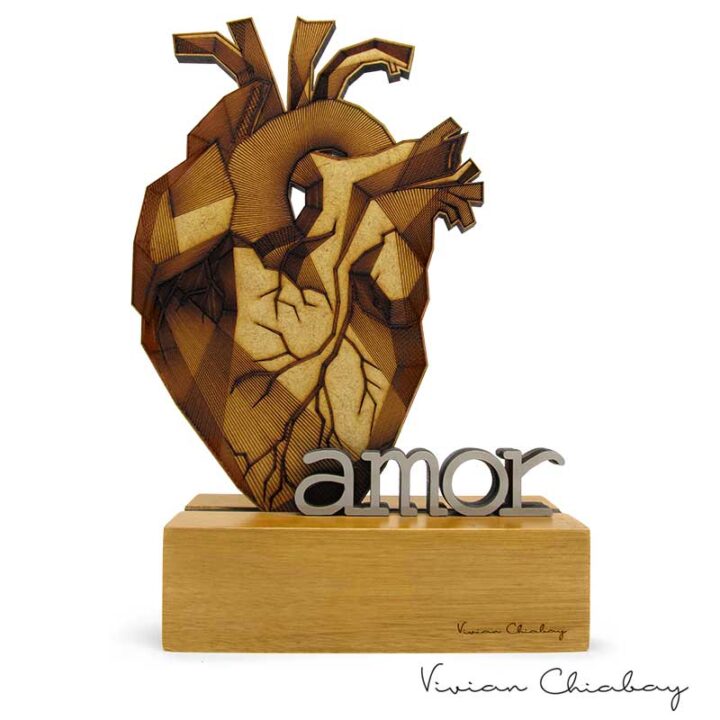Troféu Coração Geométrico Amor