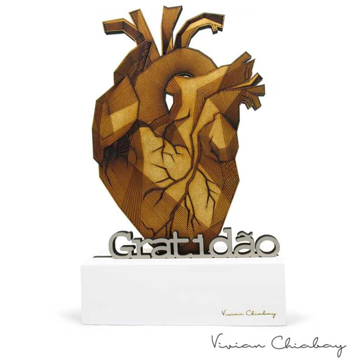 Troféu Coração Geométrico Gratidão