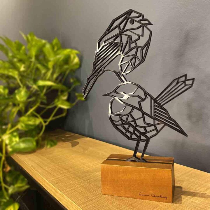 Troféu Geométricos Pássaros Canário Casal