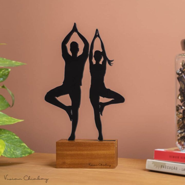 Troféu Silhueta Casal Yoga