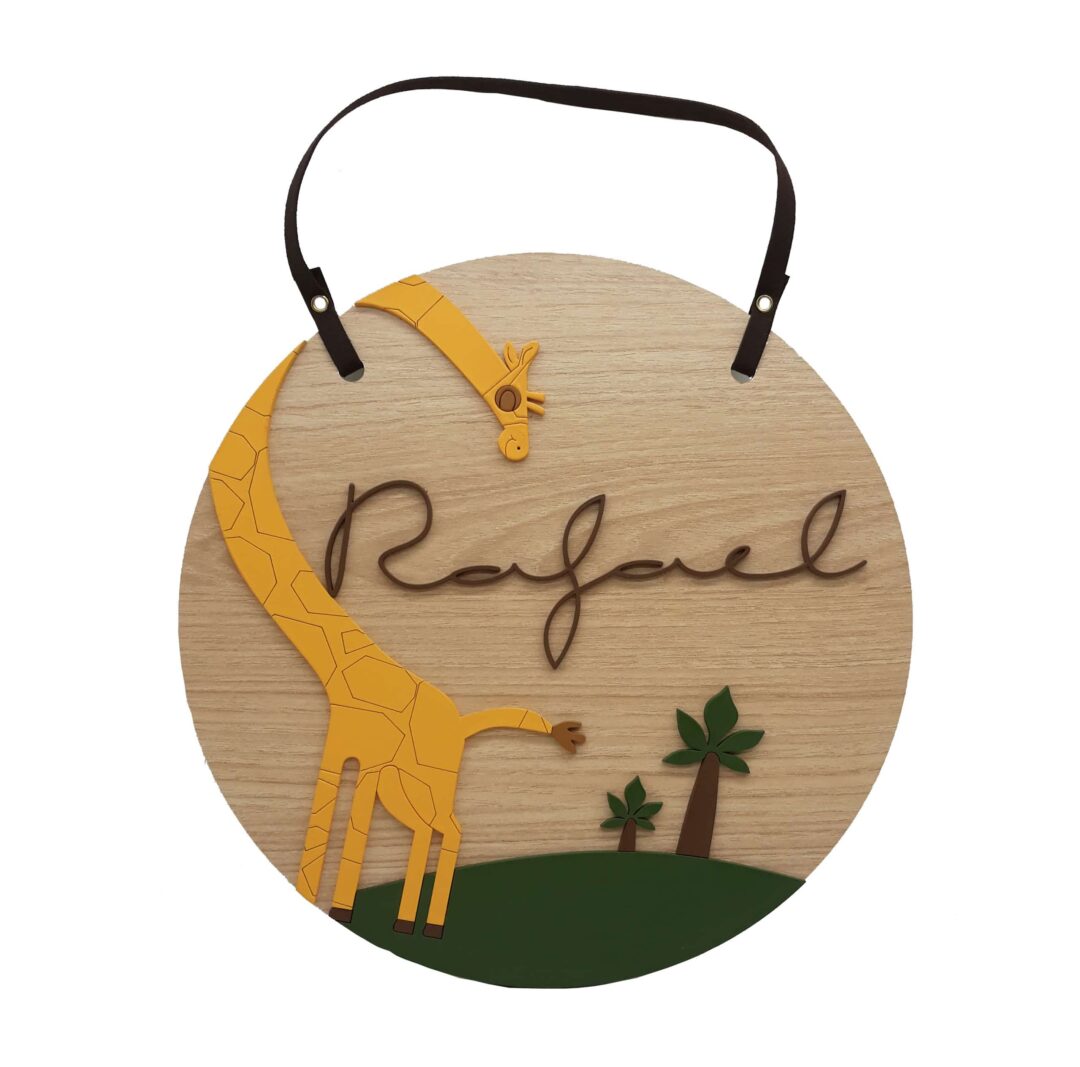 Placa Baby Girafa Floresta